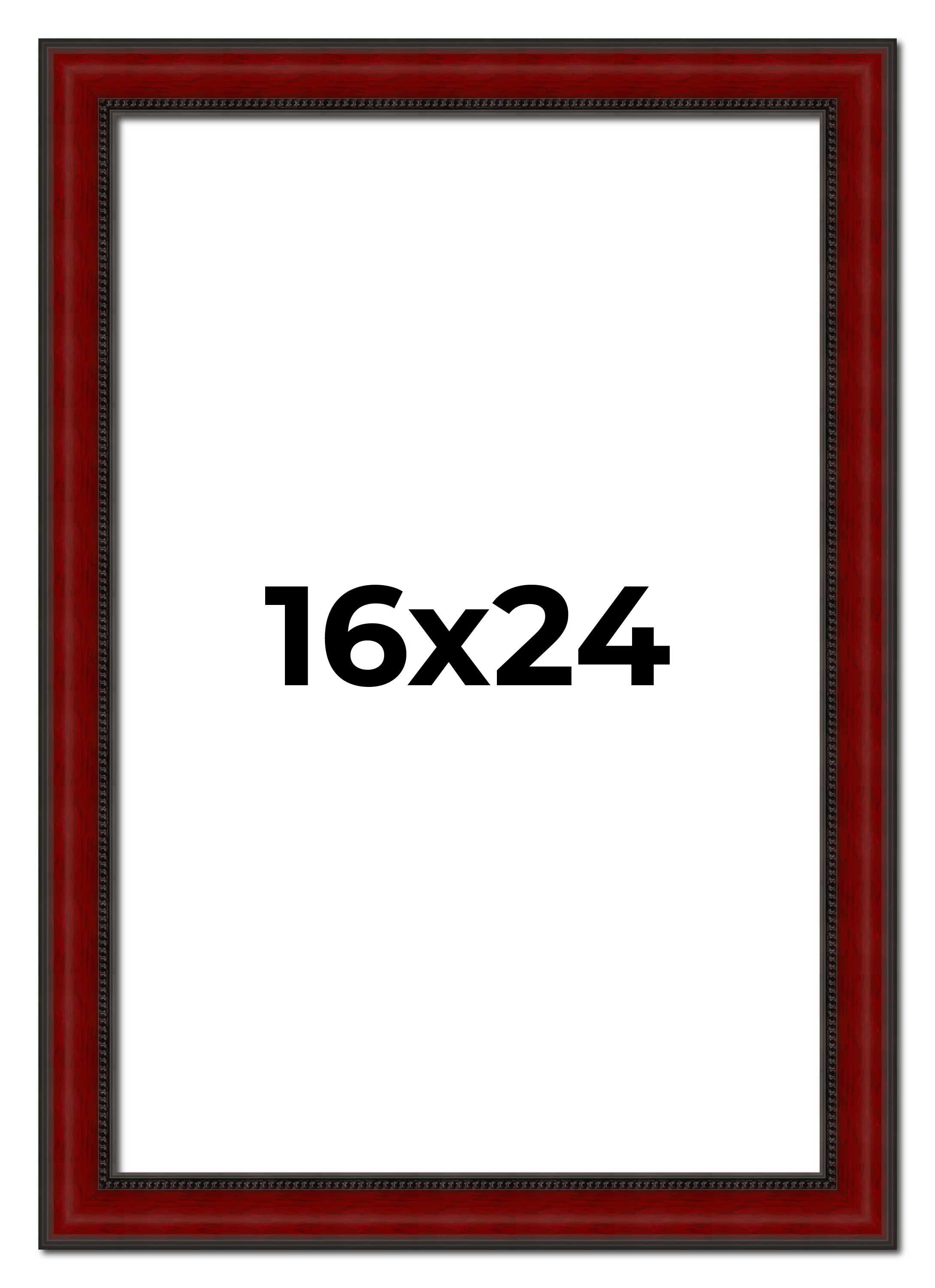 16x24 Weathered Red Picture Frame - UV Acrylic, Foam Board Backing, Hanging Hardware